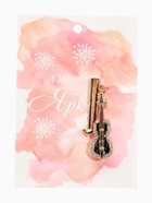 Брошь «Скрипка», цвет чёрно-белый в золоте 4856718