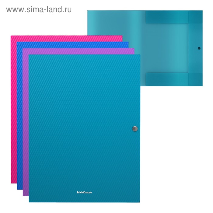 

Папка на кнопке А4, 3 клапана ErichKrause Diagonal Vivid, непрозрачная, 500 мкм, корешок 8 мм, микс