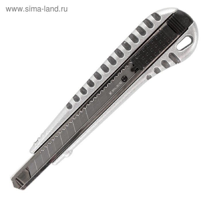 Нож универсальный BRAUBERG "Universal" 236971, 9 мм, автофиксатор, металлический - Фото 1