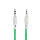 Кабель аудио AUX Krutoff Nylon, Jack 3.5 мм(m)-Jack 3.5 мм(m), 1 м, зеленый - Фото 1