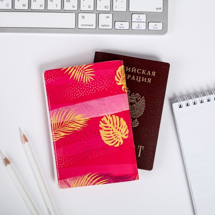 Набор паспортная обложка и брелок "реалистичный фламинго" - фото 1918940557