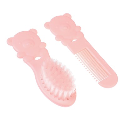 Расчёска детская «Мишка», 2 шт., розовый