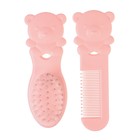 Расчёска детская «Мишка», 2 шт., розовый - Фото 4