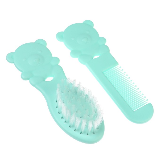 Расчёска детская «Мишка», 2 шт., зеленый - Фото 1