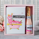 Набор Llamartini: гель для душа во флаконе шампанское, 250 мл, нежный парфюм; ежедневник, А5, 80 л - Фото 1