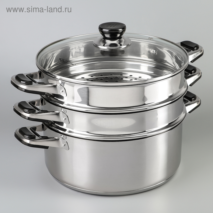 Мантоварка Катунь «Алтын», 12.7 л, d=26 см, 2 секции, капсульное дно, индукция, нержавеющая сталь - Фото 1