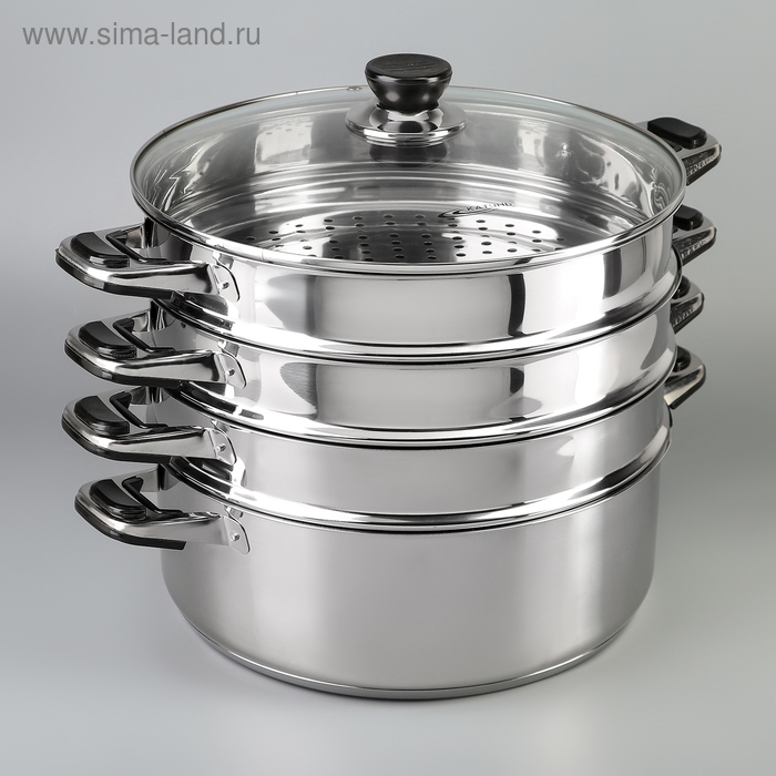 Мантоварка Катунь «Алтын», 21.5 л, d=30 см, 3 секции, капсульное дно, индукция, нержавеющая сталь - Фото 1