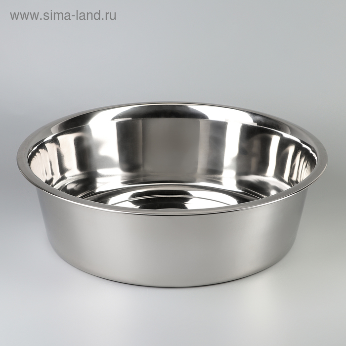 Таз из нержавеющей стали, 9 л, d=39 см, дно d=32 см - Фото 1