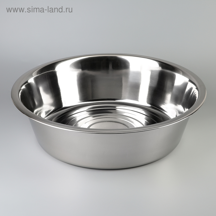 Таз из нержавеющей стали, 12 л, d=44 см, дно d=33 см - Фото 1