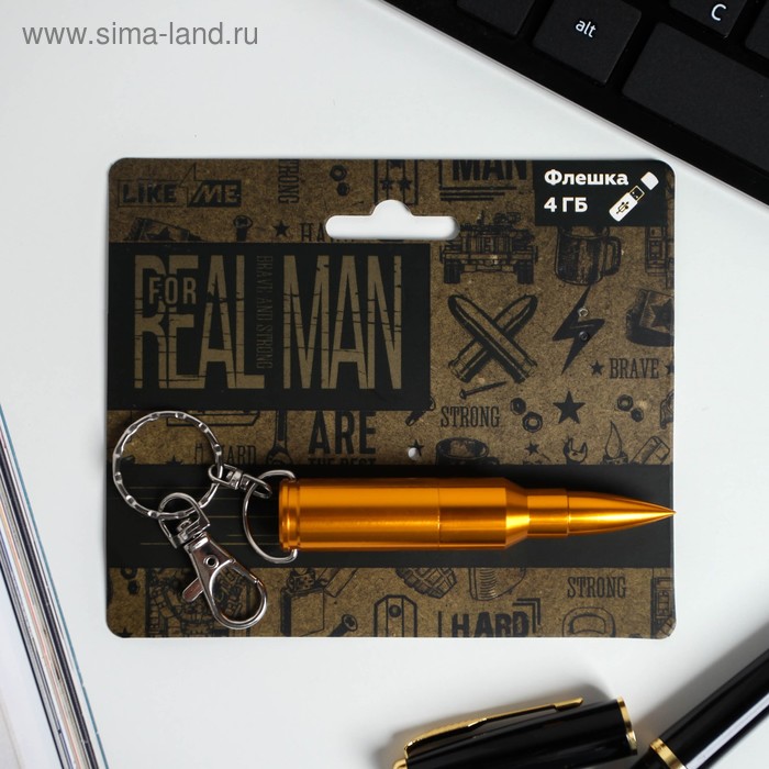 Флеш-карта на открытке Real Man, 4 ГБ - Фото 1