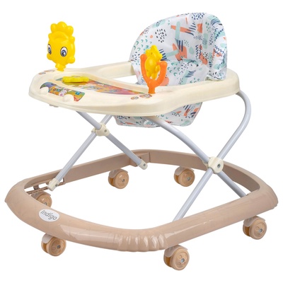 Ходунки «Солнышко», 7 колес, муз. игрушки, светло-бежевый