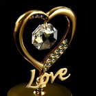 УЦЕНКА Музыкальный сувенир с кристаллами  "Элегантное сердце" 9,2х5,1 см - Фото 4