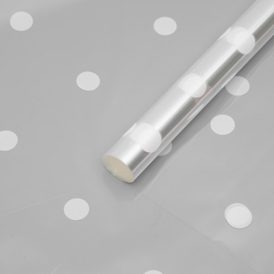 Пленка для цветов «Горошины», белые, 0.7×7.6 м, 40 мкм, 200 г