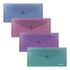 Папка-конверт на кнопке 255 х 130 мм (Travel) ErichKrause "Glossy Vivid", полупрозрачная, 180 мкм, синяя 4864356 - фото 5091274