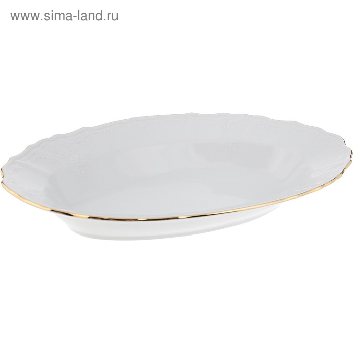 Блюдо овальное Bernadotte, декор «Отводка золото», 24 см - Фото 1