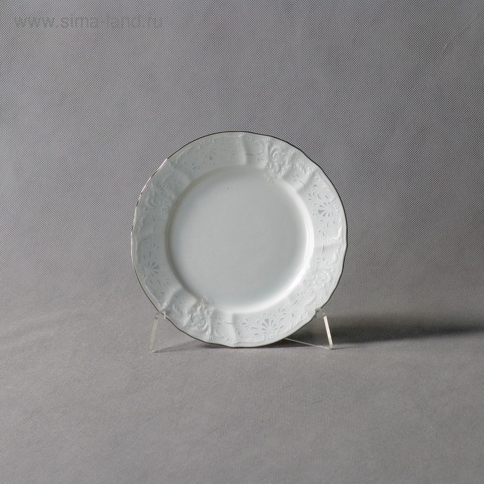 Тарелка десертная Bernadotte, декор «Деколь, отводка платина», 19 см - Фото 1