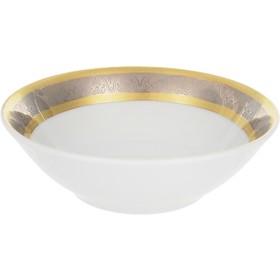 Салатник круглый Opal, декор «Широкий кант платина, золото», 13 см