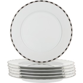 Тарелка мелкая Opal, декор «Платиновые пластинки», 25 см