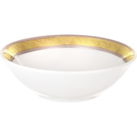 Салатник круглый Christine, декор «Платиново-золотая лента», 13 см
