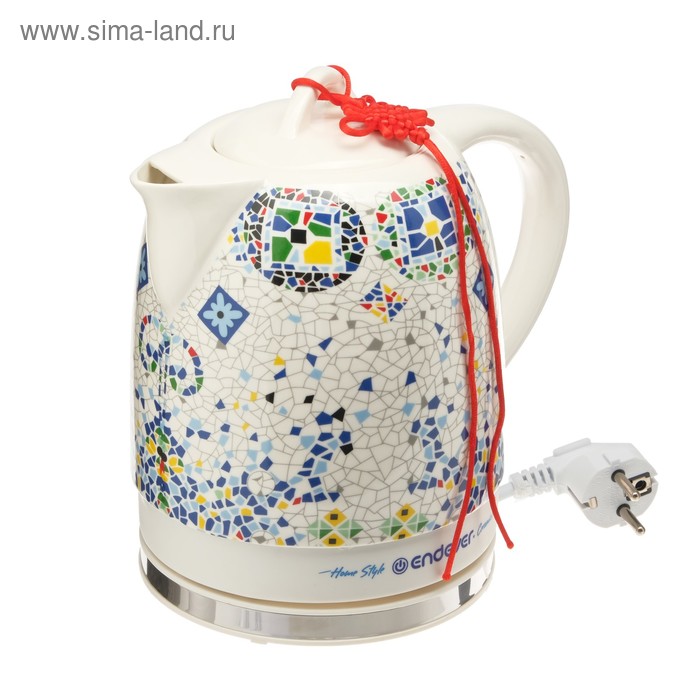 Чайник электрический Endever Skyline KR-420 C, керамика, 1.7 л, 1600 Вт, "мозайка" - Фото 1
