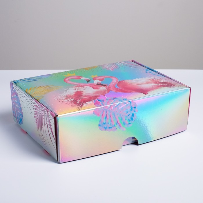 Коробка подарочная складная, упаковка, «Тропики», 30,5 х 22 х 9,5 см - фото 1889434566