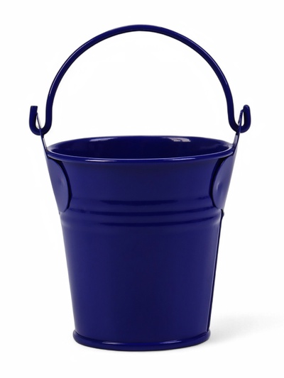Фигурное кашпо для цветов «Ведёрко Томми», 6×6 см, металл, синее