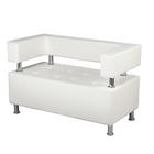 Диван офисный двухместный «Райли», экокожа, цвет белый глянец - Фото 1