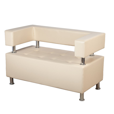 Диван офисный двухместный «Райли», экокожа, цвет бежевый глянец