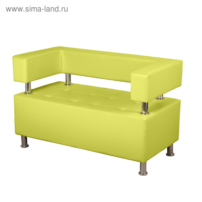 Диван офисный двухместный «Райли», экокожа, цвет лайм глянец - Фото 1