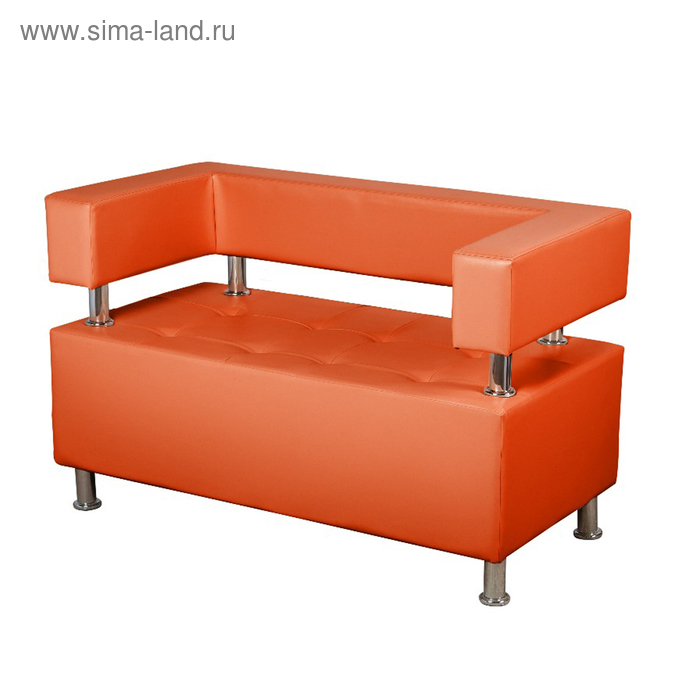 Диван офисный двухместный «Райли», экокожа, цвет оранжевый - Фото 1