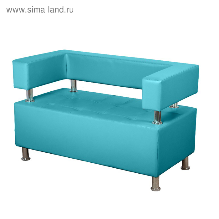 Диван офисный двухместный «Райли», экокожа, цвет бирюзовый - Фото 1