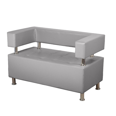 Диван офисный двухместный «Райли», экокожа, цвет серый