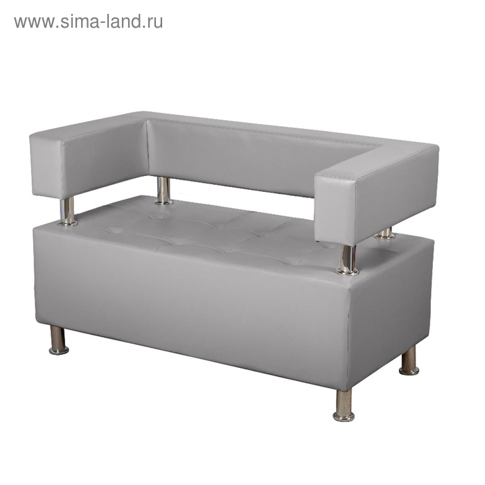 Диван офисный двухместный «Райли», экокожа, цвет серый - Фото 1