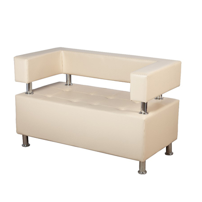 Диван офисный трёхместный «Райли», экокожа, цвет бежевый глянец