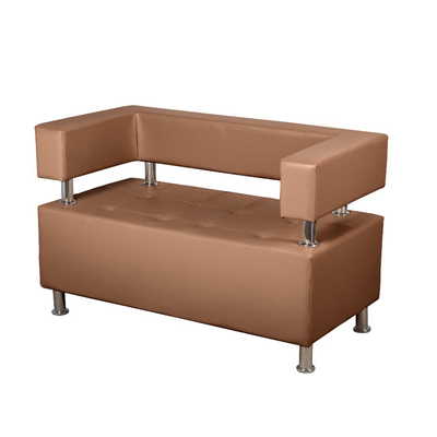 Диван офисный трёхместный «Райли», экокожа, цвет коричневый