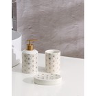 Набор аксессуаров для ванной комнаты Доляна «Андромеда», 3 предмета (дозатор 250 мл, мыльница, стакан), цвет белый - фото 2901462