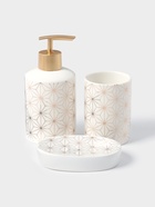 Набор аксессуаров для ванной комнаты Доляна «Андромеда», 3 предмета, дозатор 250 мл, мыльница, стакан, белый - Фото 1