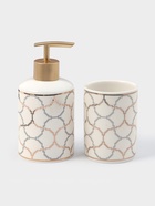 Набор аксессуаров для ванной комнаты Доляна «Сицилия», 3 предмета, дозатор 350 мл, мыльница, стакан - Фото 2