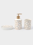 Набор аксессуаров для ванной комнаты Доляна «Сицилия», 3 предмета, дозатор 350 мл, мыльница, стакан - Фото 3