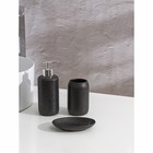 Набор аксессуаров для ванной комнаты Доляна «Венера», 3 предмета (дозатор 350 мл, мыльница, стакан), цвет чёрный - фото 9674122