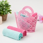 Набор полотенец в корз. "Сумочка" (вид5) 30*30 см-2шт,100% хлопок - Фото 1