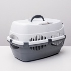 Переноска для животных до 9 кг «Пижон», металлическая дверь, 43×29×27.5 см, бело-серая - Фото 4