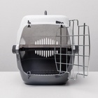 Переноска для животных до 9 кг «Пижон», металлическая дверь, 43×29×27.5 см, бело-серая - Фото 9