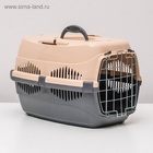 Переноска для животных до 9 кг «Пижон», металлическая дверь, 43×29×27.5 см, бежево-серая - Фото 2