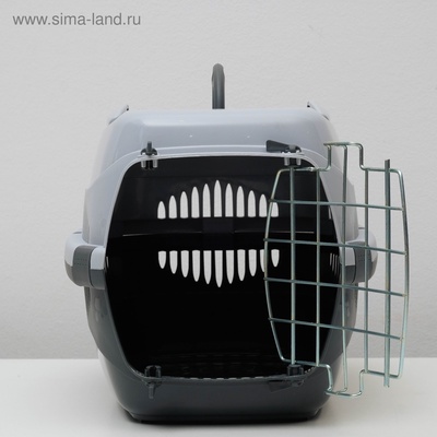 Переноска для животных до 9 кг «Пижон», 43×29×27.5 см, металлическая дверь, пластик, серая