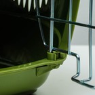 Переноска для животных до 9 кг "Пижон", металлическая дверь, 43 х 29 х 27,5 см, оливковая - Фото 8