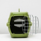 Переноска для животных до 9 кг "Пижон", металлическая дверь, 43 х 29 х 27,5 см, оливковая - Фото 9
