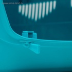 Переноска для животных до 9 кг "Пижон", металлическая дверь, 43х29х27,5 см, бело-бирюзовая - Фото 7