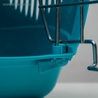 Переноска для животных до 9 кг "Пижон", металлическая дверь, 43х29х27,5 см, бело-бирюзовая - Фото 8