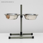 Подставка с мисками, 2×1 л, высота 40 см, разборная, зелёная - Фото 4